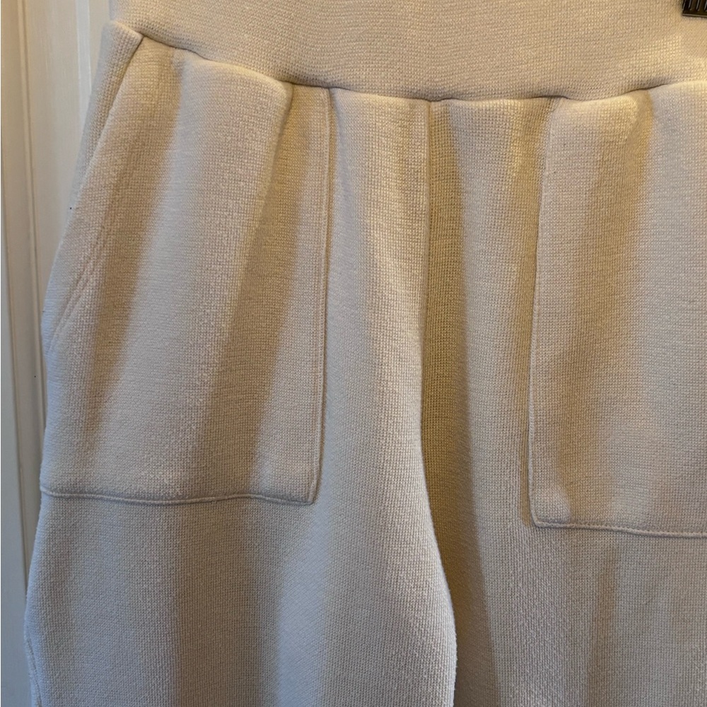 Zara Joggers Elastic Waist Cream Knit SZ Sm Minimalist Loungewear - Picture 4 of 9